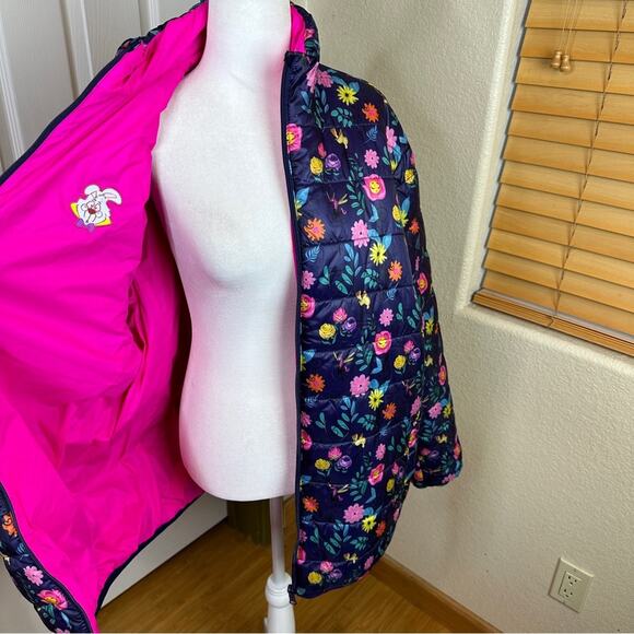 NWOT Disney Parks Alice In Wonderland Flower Reversible Puffer Jacket. - Picture 11 of 16